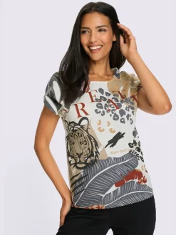 T-shirt à manches courtes mancherons tendance