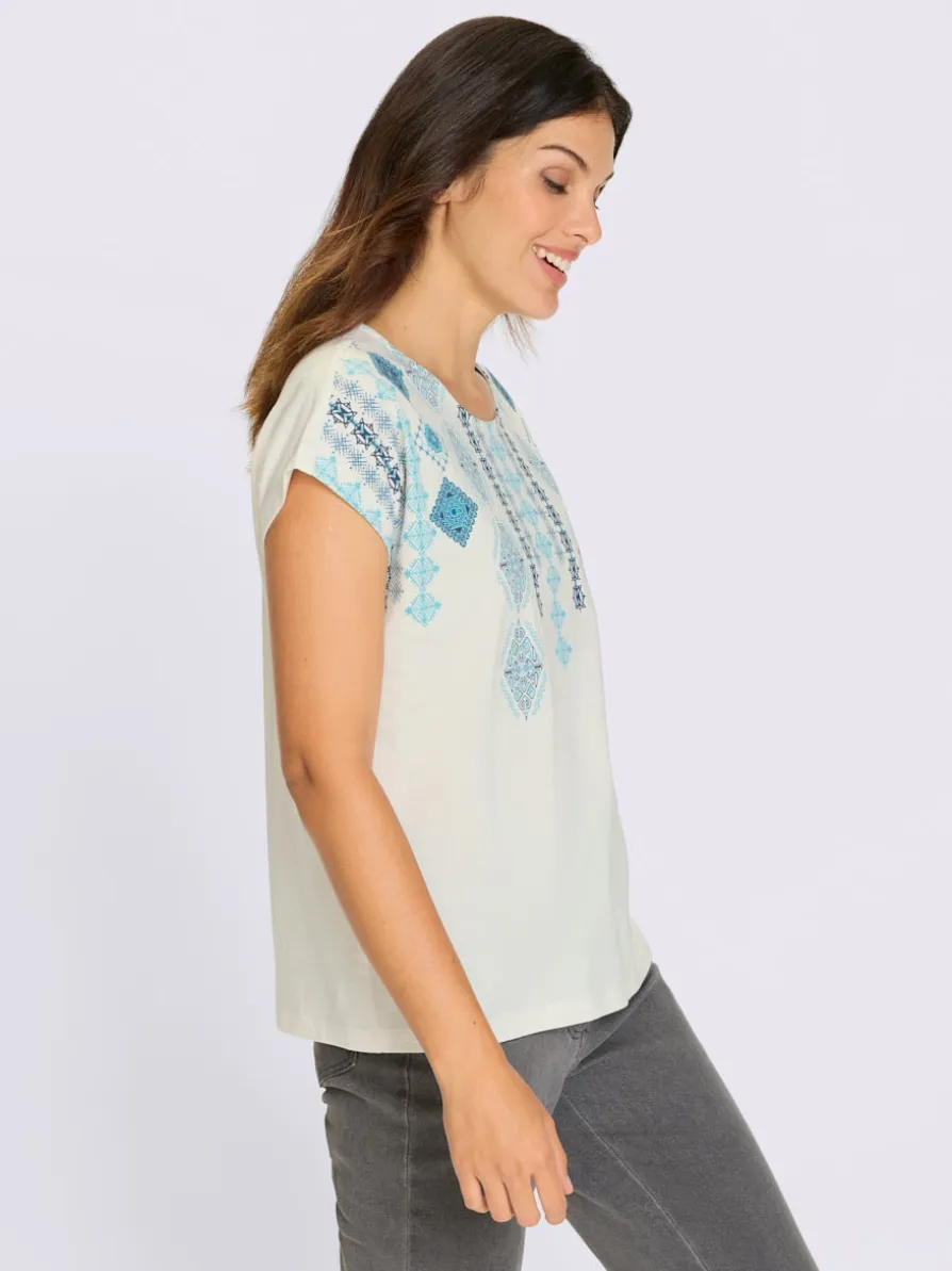 T-shirt à manches courtes mancherons tendance