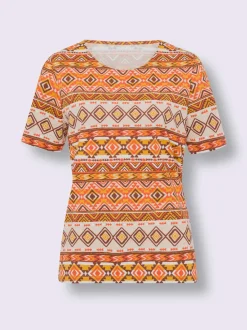 T-shirt à manches courtes motif ethnique tendance