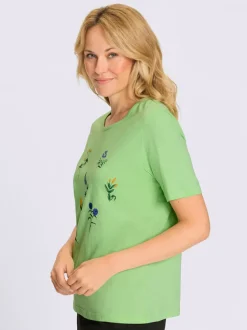 T-shirt à manches courtes motif floral devant