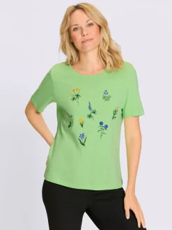 T-shirt à manches courtes motif floral devant