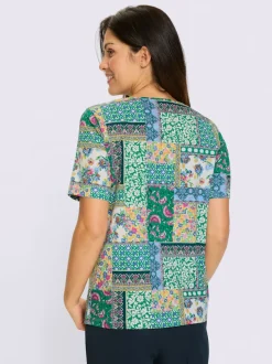 T-shirt à manches courtes motif patchwork moderne