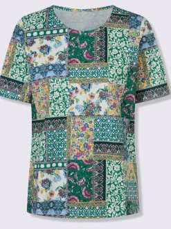 T-shirt à manches courtes motif patchwork moderne