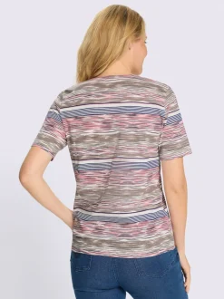 T-shirt à manches courtes motif à rayures tendance