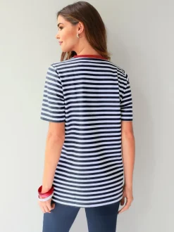 T-shirt manches courtes motif style marin