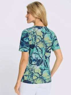 T-shirt à manches courtes ravissant tissu imprimé