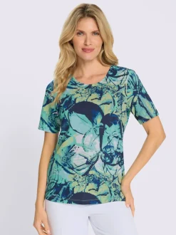 T-shirt à manches courtes ravissant tissu imprimé