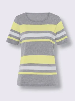 T-shirt à manches courtes rayures en fils teintés