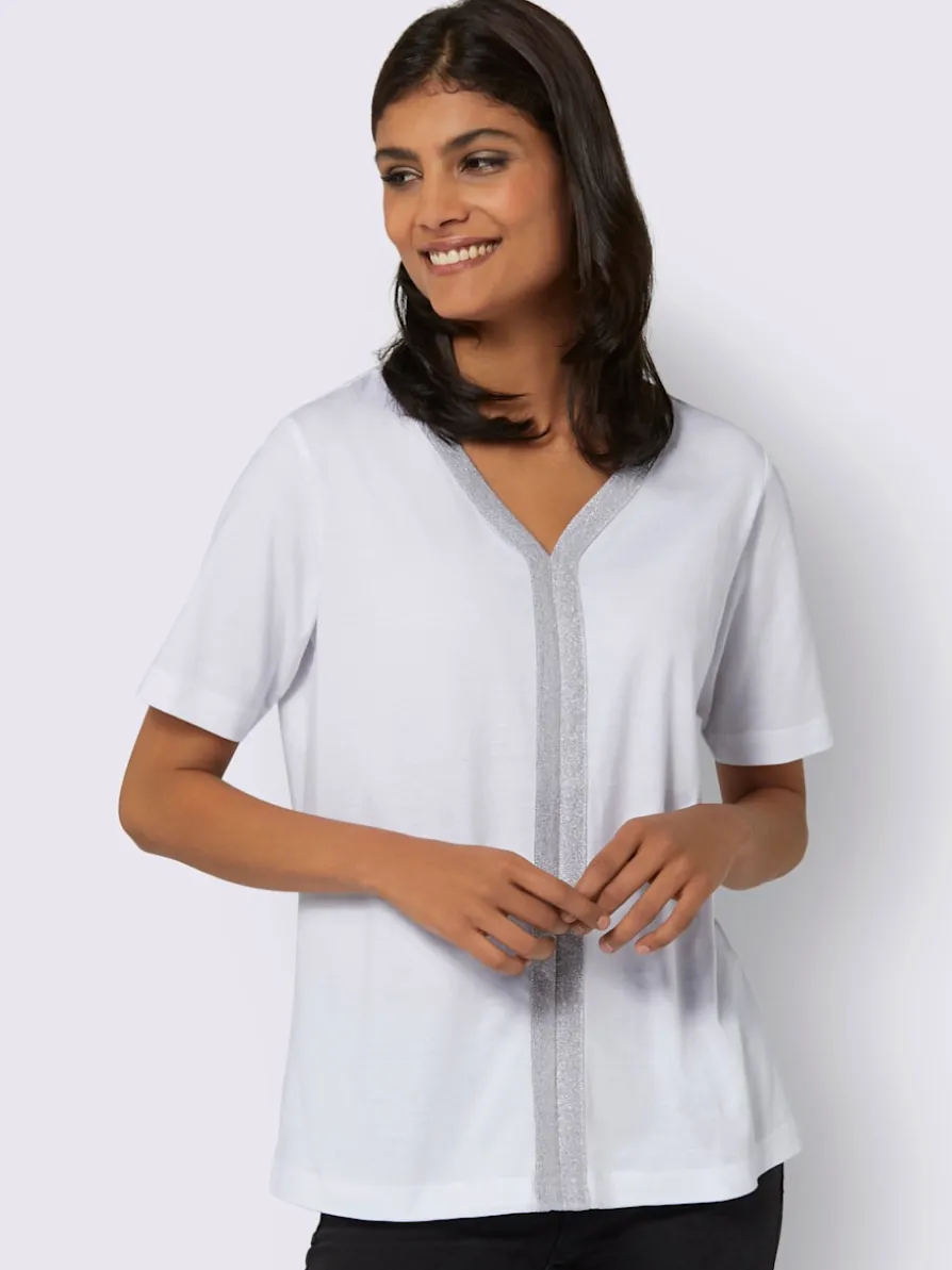 T-shirt à manches courtes ruban brillant
