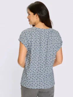 T-shirt à manches courtes superbes fronces à l'encolure