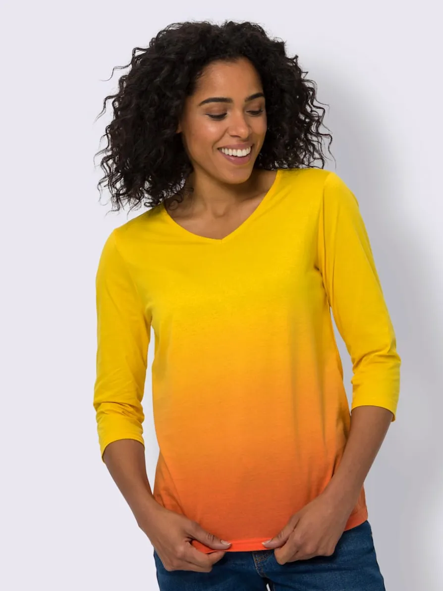 T-shirt à manches 3/4 dégradé de couleur