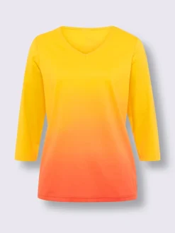 T-shirt à manches 3/4 dégradé de couleur