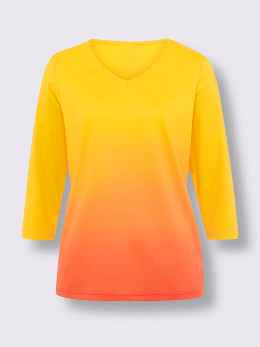 T-shirt à manches 3/4 dégradé de couleur