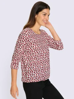 T-shirt à manches 3/4 imprimé cœur fantaisie