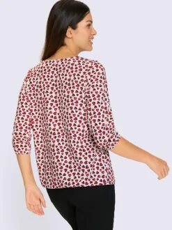 T-shirt à manches 3/4 imprimé cœur fantaisie