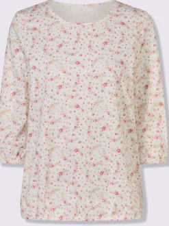 T-shirt à manches 3/4 imprimé floral