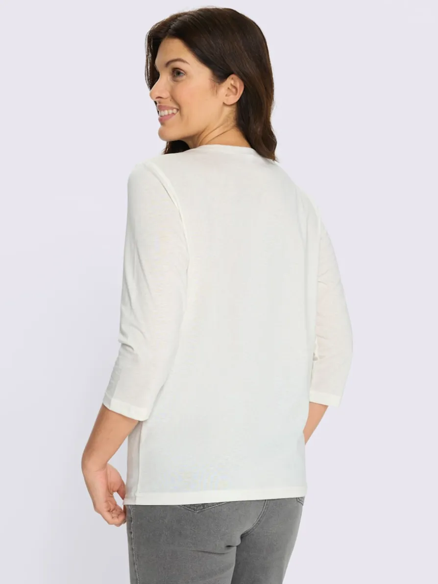 T-shirt à manches 3/4 imprimé floral