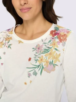 T-shirt à manches 3/4 imprimé floral