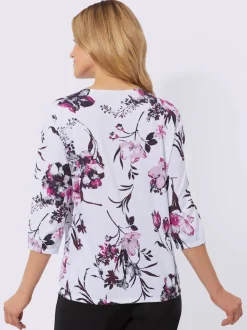 T-shirt à manches 3/4 imprimé floral