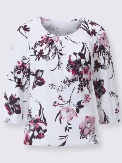 T-shirt à manches 3/4 imprimé floral