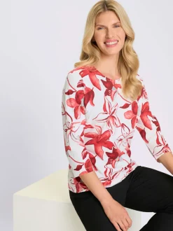 T-shirt à manches 3/4 imprimé floral