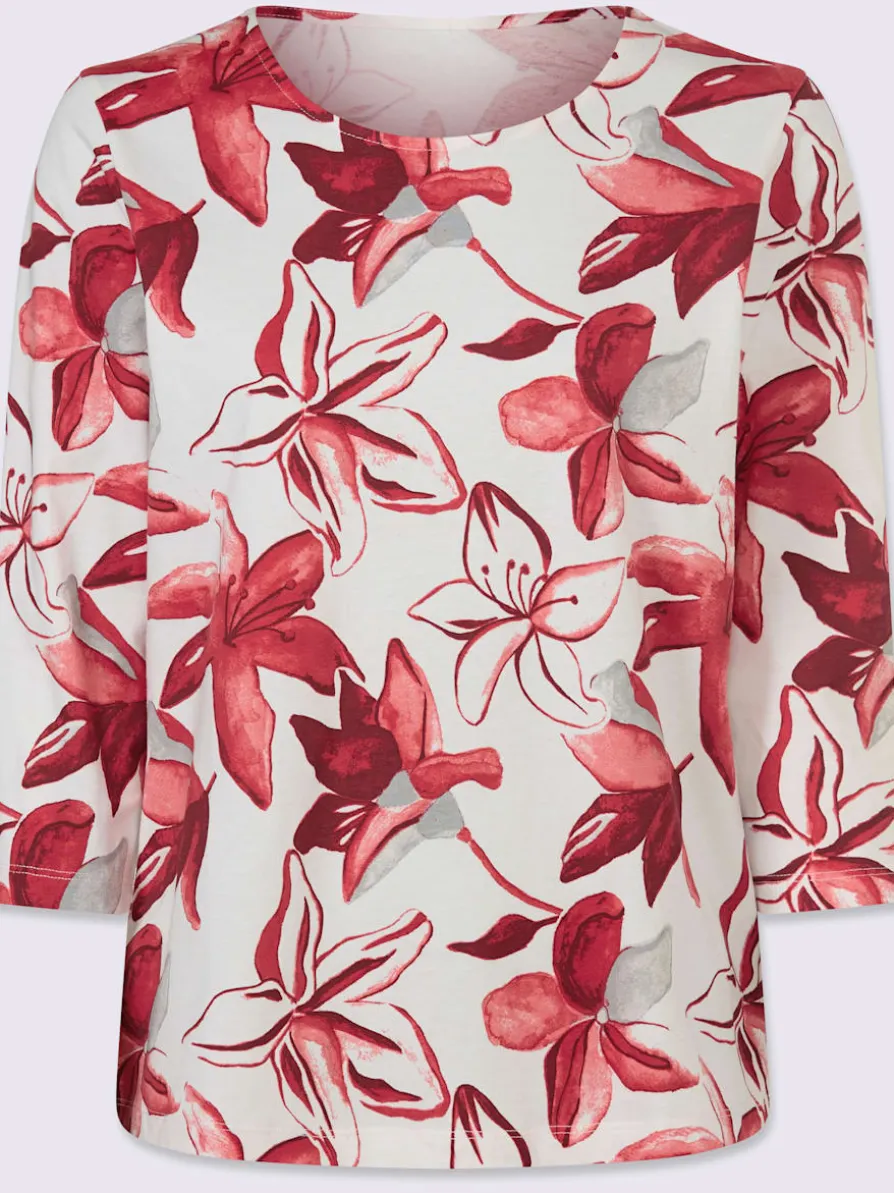 T-shirt à manches 3/4 imprimé floral
