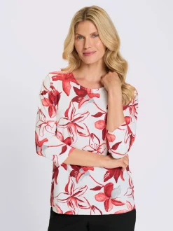 T-shirt à manches 3/4 imprimé floral