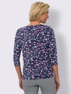 T-shirt à manches 3/4 joli motif floral