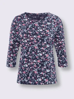 T-shirt à manches 3/4 joli motif floral