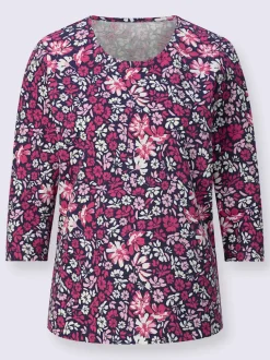 T-shirt à manches 3/4 joli motif floral