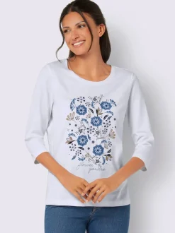 T-shirt à manches 3/4 joli motif floral