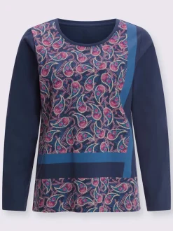 T-shirt à manches longues avec motif paisley