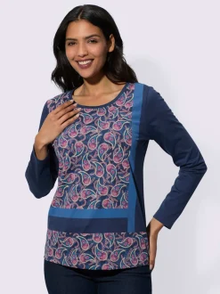 T-shirt à manches longues avec motif paisley