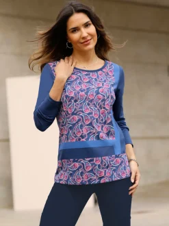 T-shirt à manches longues avec motif paisley