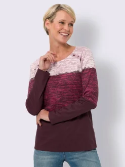 T-shirt à manches longues avec patte de boutonnage décorative