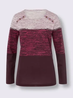 T-shirt à manches longues avec patte de boutonnage décorative