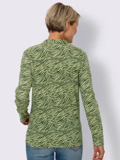 T-shirt à manches longues col chemise ouvert