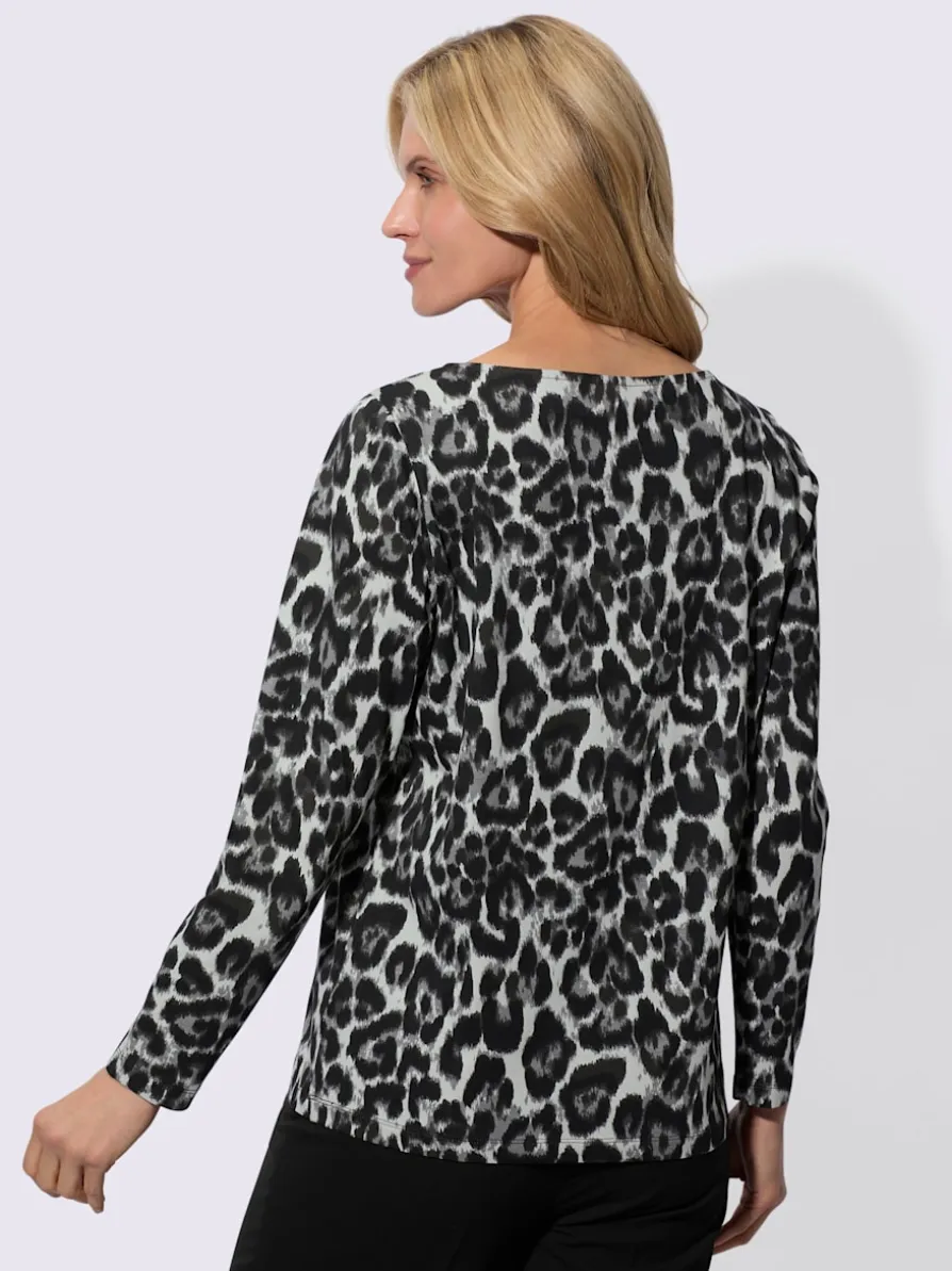T-shirt à manches longues encolure en u féminine