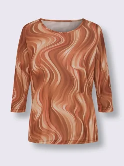 T-shirt à manches longues imprimé aux coloris harmonieux