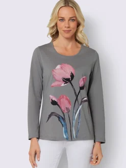 T-shirt à manches longues imprimé floral