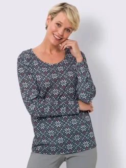 T-shirt à manches longues joli motif norvégien