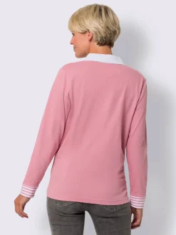 T-shirt à manches longues mélange de coloris unis et rayés
