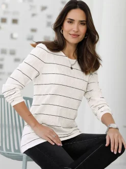 T-shirt à manches longues structure jacquard