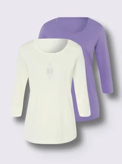 T-shirt à manches 3/4 lot de 2