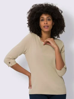 T-shirt à manches 3/4 manches 3/4 avec bride et bouton