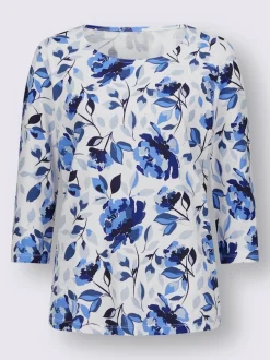 T-shirt à manches 3/4 motif floral