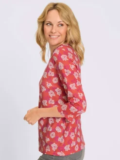 T-shirt à manches 3/4 motif floral
