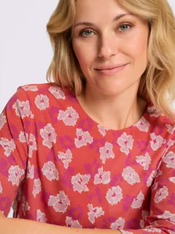 T-shirt à manches 3/4 motif floral