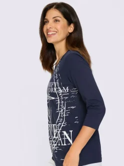 T-shirt à manches 3/4 motif marin