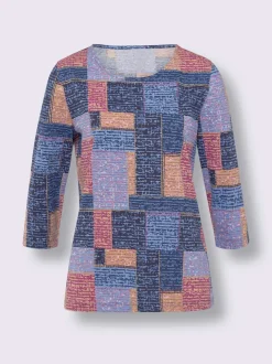T-shirt à manches 3/4 motif patchwork